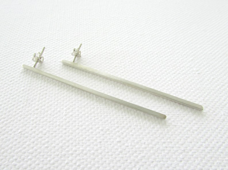 Simple Bar Earrings Minimal Post Earrings Long Earrings Drop Earrings Lightweight Earrings