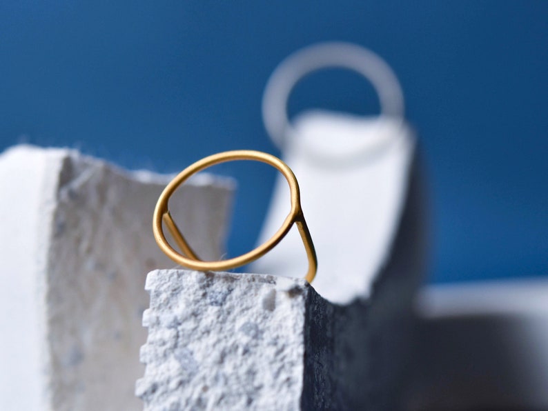 Thin Circle Ring Sterling Silver Ring Gold Plated Ring Geometric Ring Minimal Ring Men Rings Women Rings Everyday Jewelry imagem 3