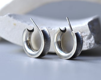 Flow Hoop Earrings - Sterling Silver Earrings - Open Hoops - Small Hoops -  Silver Hoops - Minimalist Earrings