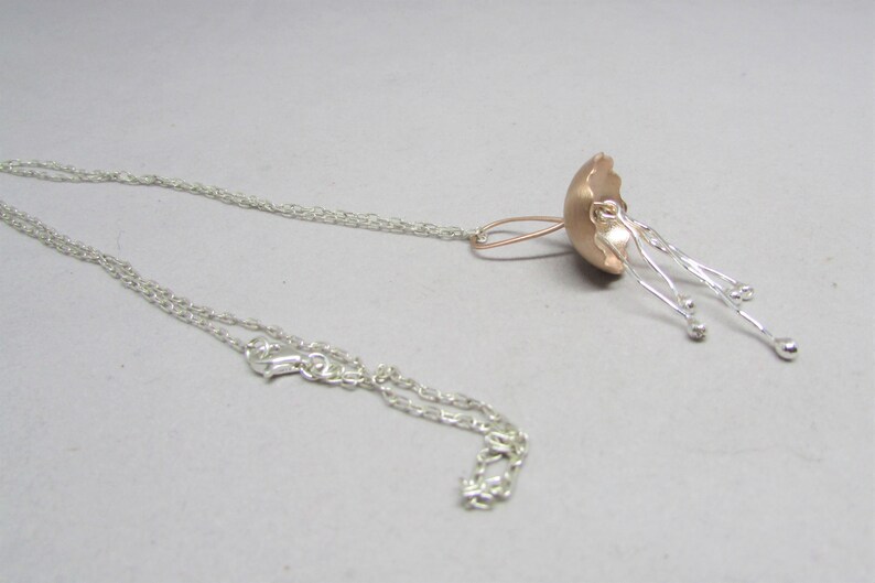 Jellyfish Necklace Ocean Charm Necklace Sea Life Jewelry Etsy