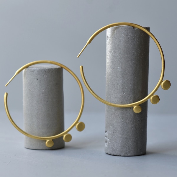 Cerchi d'oro - Cerchi aperti - Orecchini a cerchio - Orecchini placcati oro - Midi Hoops - Orecchini minimalisti