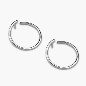 Boucles d'oreilles cercle ouvert Boucles d'oreilles poteaux cercle Clous d'argent minimalistes Boucles d'oreilles dorées Sterling Silver