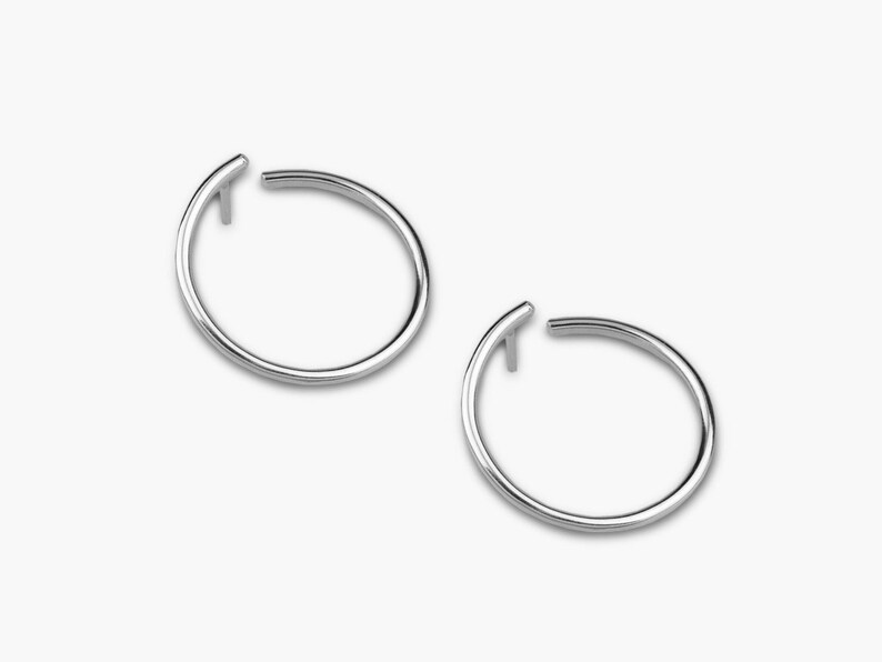 Boucles d'oreilles cercle ouvert Boucles d'oreilles poteaux cercle Clous d'argent minimalistes Boucles d'oreilles dorées Sterling Silver