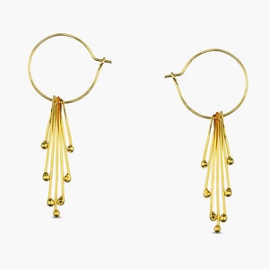 Rain Earrings Sterling Silver Earrings Gold Plated Earrings Dangle Earrings Drop Bars Earrings Modern Jewelry Statement Earrings Gold Plated
