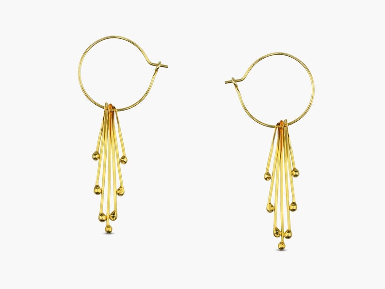 Rain Earrings Sterling Silver Earrings Gold Plated Earrings Dangle Earrings Drop Bars Earrings Modern Jewelry Statement Earrings Gold Plated