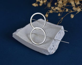 Circle Threaders - Sterling Silver Earrings - Lightweight Earrings - Minimal Jewelry - Minimalist Earrings -Geometric Earrings