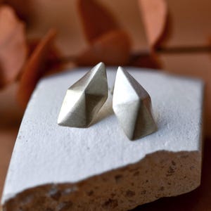Limpet Earrings - Sterling Silver Studs - Polygon Stud Earrings - Modern Earrings - Geometric Earrings - Minimal Earrings