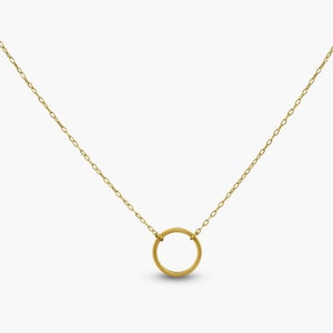 Circle Pendant Sterling Silver Necklace Gold Plated Platinum Plated Rose Gold Plated Simple Necklace Minimal Jewelry Geometric Gold Plated