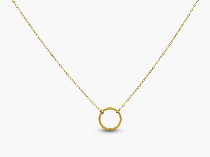 Circle Pendant Sterling Silver Necklace Gold Plated Platinum Plated Rose Gold Plated Simple Necklace Minimal Jewelry Geometric Gold Plated