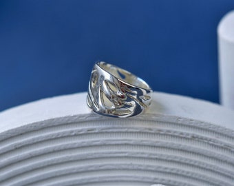 Bague bio - Bague bague - Bijoux en argent - Bague homme - Bagues femme - Bague en argent - moderne - minimalistes - Cadeau pour elle