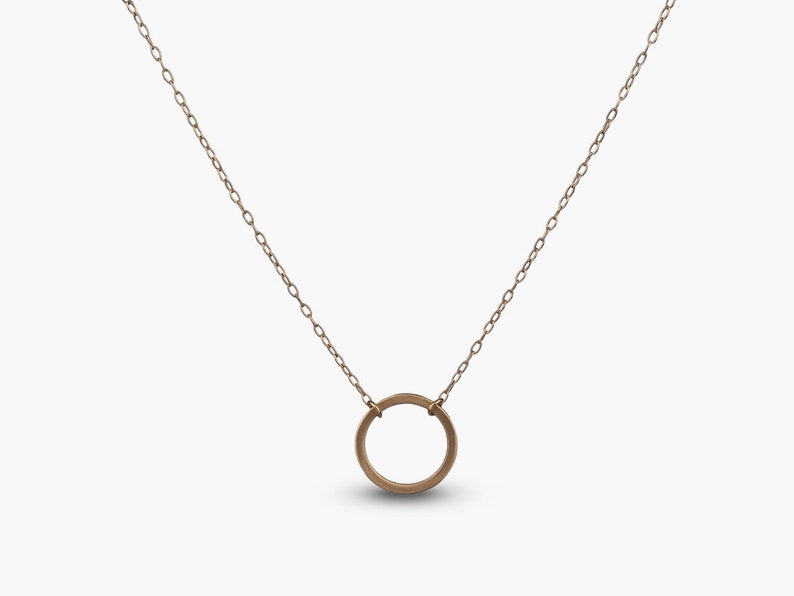 Circle Pendant Sterling Silver Necklace Gold Plated Platinum Plated Rose Gold Plated Simple Necklace Minimal Jewelry Geometric Rose Gold Plated