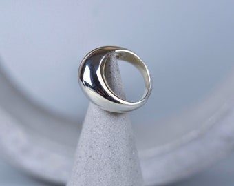 Bague en argent bulle - bague bande - bague dôme - bague homme - femmes anneaux - épaisse - moderne - anneaux minimalistes - cadeau pour lui