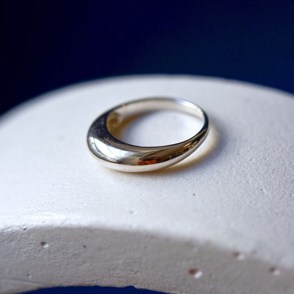 Bague en argent bulle - bague bande - bague dôme - bague homme - femmes anneaux - épaisse - moderne - anneaux minimalistes - cadeau pour lui