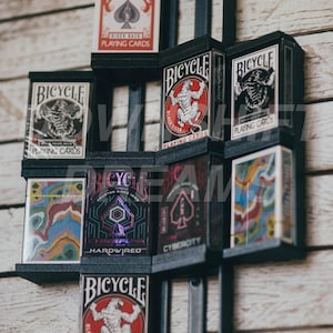 Modular Playing Card Wall Display | Deck Holder for Collectors | Expandable Card Storage System for Bicycle Decks