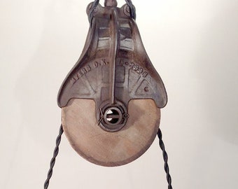 Hand Made Vintage Pulley Light Fixture