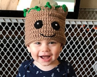 Lil Groot Costume Hat Or Beanie- From Guardians of the Galaxy And Avengers- Halloween Costume / Cosplay Wig/ Baby Shower Gift/ Christmas