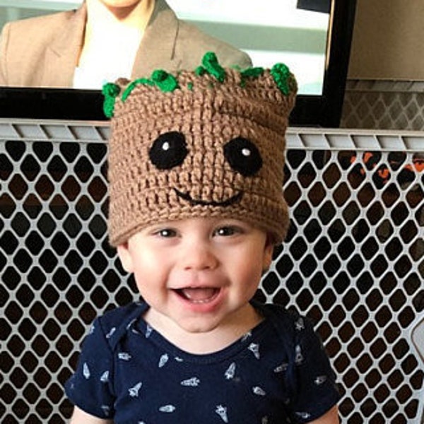 Lil Groot Costume Hat Or Beanie- From Guardians of the Galaxy And Avengers- Halloween Costume / Cosplay Wig/ Baby Shower Gift/ Christmas