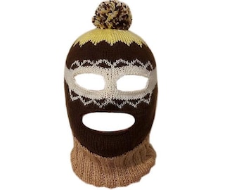 Ski Mask Balaclava With Pom-Pom- Unisex - Teen Adult - Halloween Outfit Costume/ Cosplay Mask