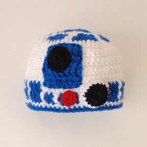 R2D2 Droid Hat White&Blue From Star Wars For Boy Newborn, Baby, Child, Adult Costume- Halloween / Cosplay Wig / Baby Shower /