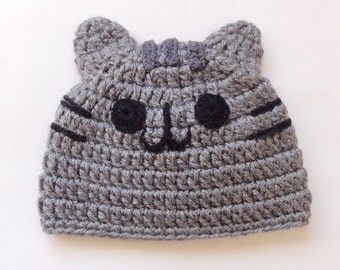 Pusheen Cat Hat / Beanie - Premie, Newborn, Child, Teen, Adult - Halloween / Cosplay Wig/ Baby Shower Gift /Christmas gift /