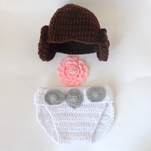 Princess Leia Baby Costume Hat And Diaper Cover Set From Star Wars For Girl Newborn Baby Flower Halloween Outfit Costume/ Cosplay