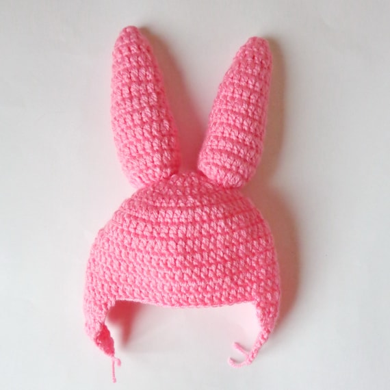 Pink Bunny Ear Flap Hat Rabbit Hat 