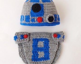 R2D2  Costume - Hat And Diaper Cover From Star Wars - Newborn, Child, Teen, Adult - Halloween / Cosplay Wig / Christmas gift /