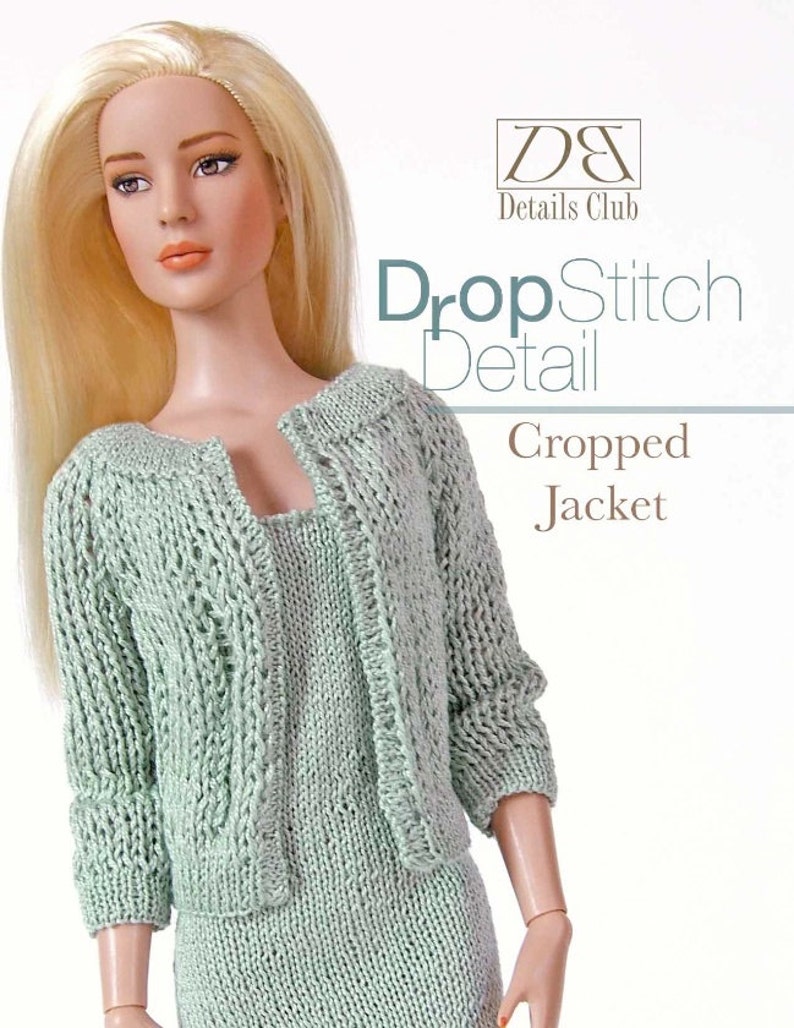 Knitting Pattern for 16 Inch Fashion Dolls Cropped Jacket Etsy
