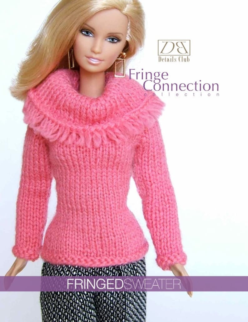 Knitting Pattern for 11 1/2 Doll barbie Fringed Etsy