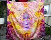 Tapestry - Mandala Tapestry, Tarot Cloth, Moon Phases Yoga Mat, Triple Moon, Trippy Tapestry, Crystal Grid, Pagan Clothing, Witchy Decor