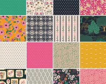 Abode Fat Quarter Bundle – Art Gallery Fabrics Floral Quilting Cotton (16 Prints)