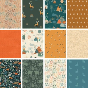 12 Fat Quarter Bundle. Art Gallery Fabrics: Timberline. Woodland Baby Quilt