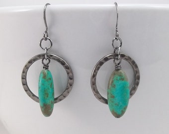 Turquoise Drop earrings • Turquoise Jewewlry • Drop earrings • Everyday earrings