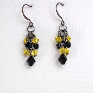 Pittsburgh Steelers Inspired Crystal Earring • Steeler Earrings •