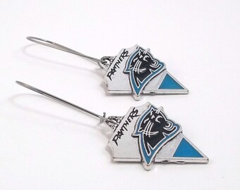 Carolina Panther Earrings • Panther Earrings • Black & Blue Earrings • Stainless Steel Earrings • hypo allergenic