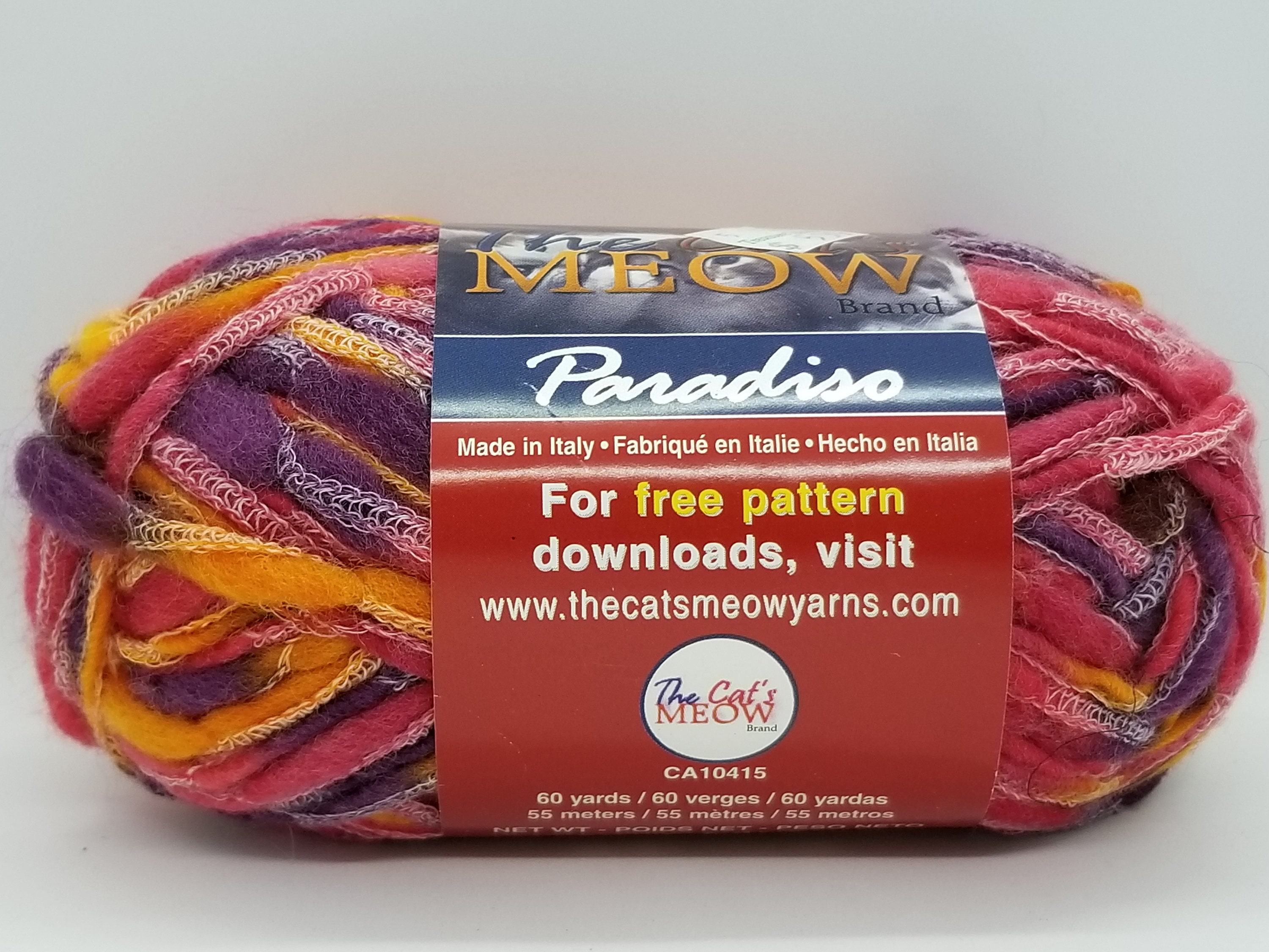 The Cat's Meow Paradiso Tshirt Ribbontype Yarn, in Color Dusk, Pinks