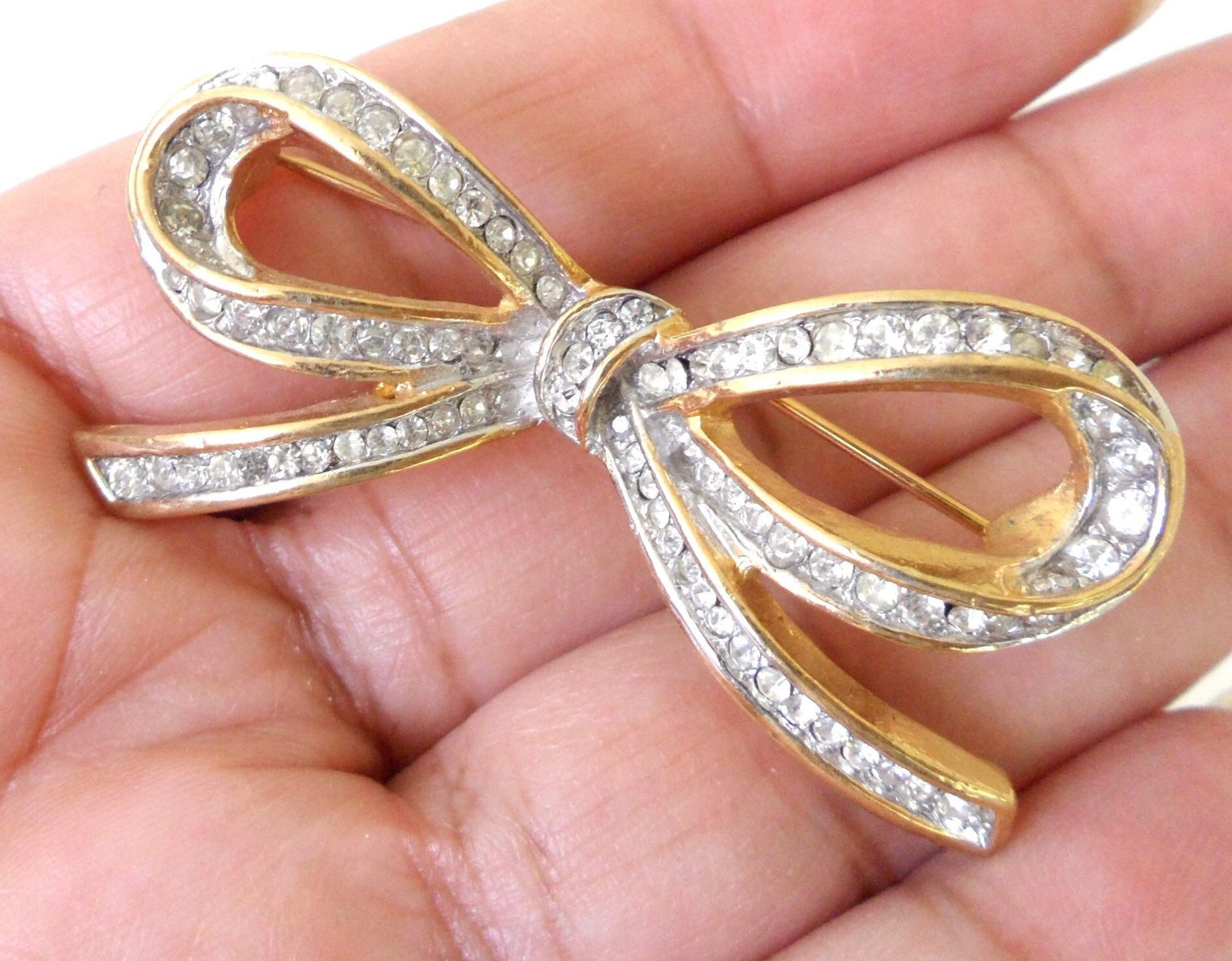 Faux Diamond Brooch Etsy