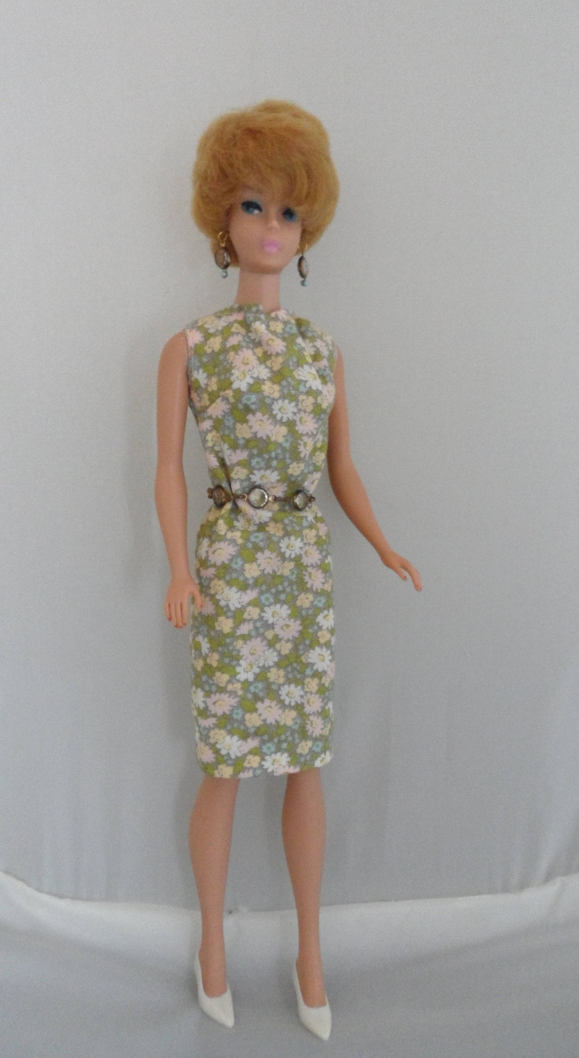 60s Style Barbie Clothes Handmade Barbie Dress Set w Coat Etsy
