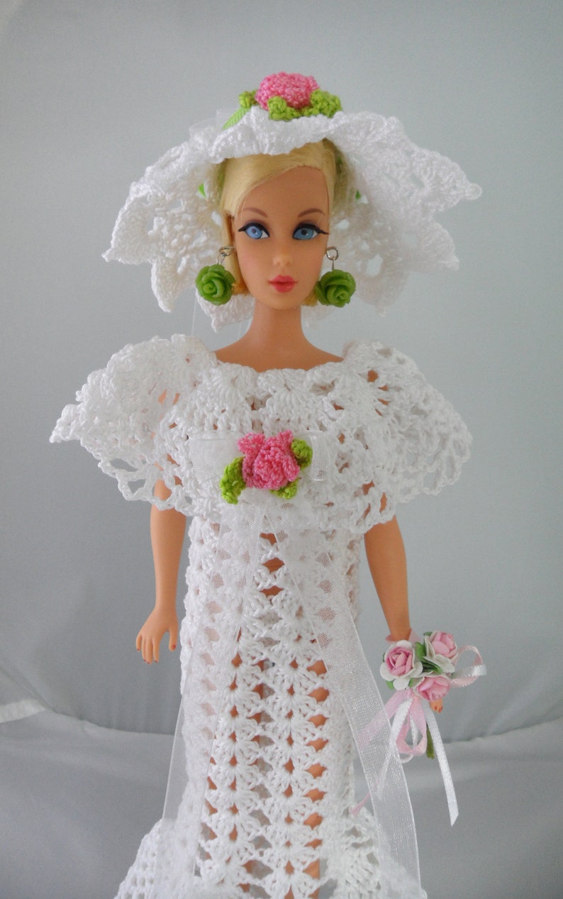 crochet barbie wedding dress