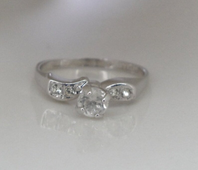14kt GE ESPO Signed Faux Diamond Ring Size 6 75 White Gold Etsy