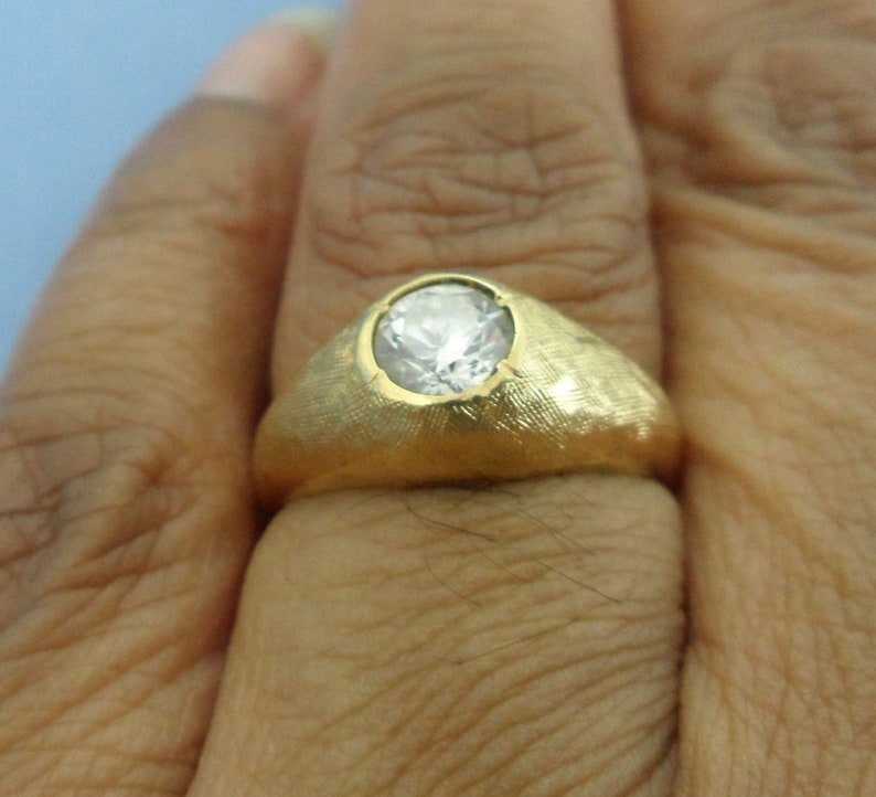 14kt GE ESPO Signed Faux Diamond Ring Florentine Gold Plated Etsy