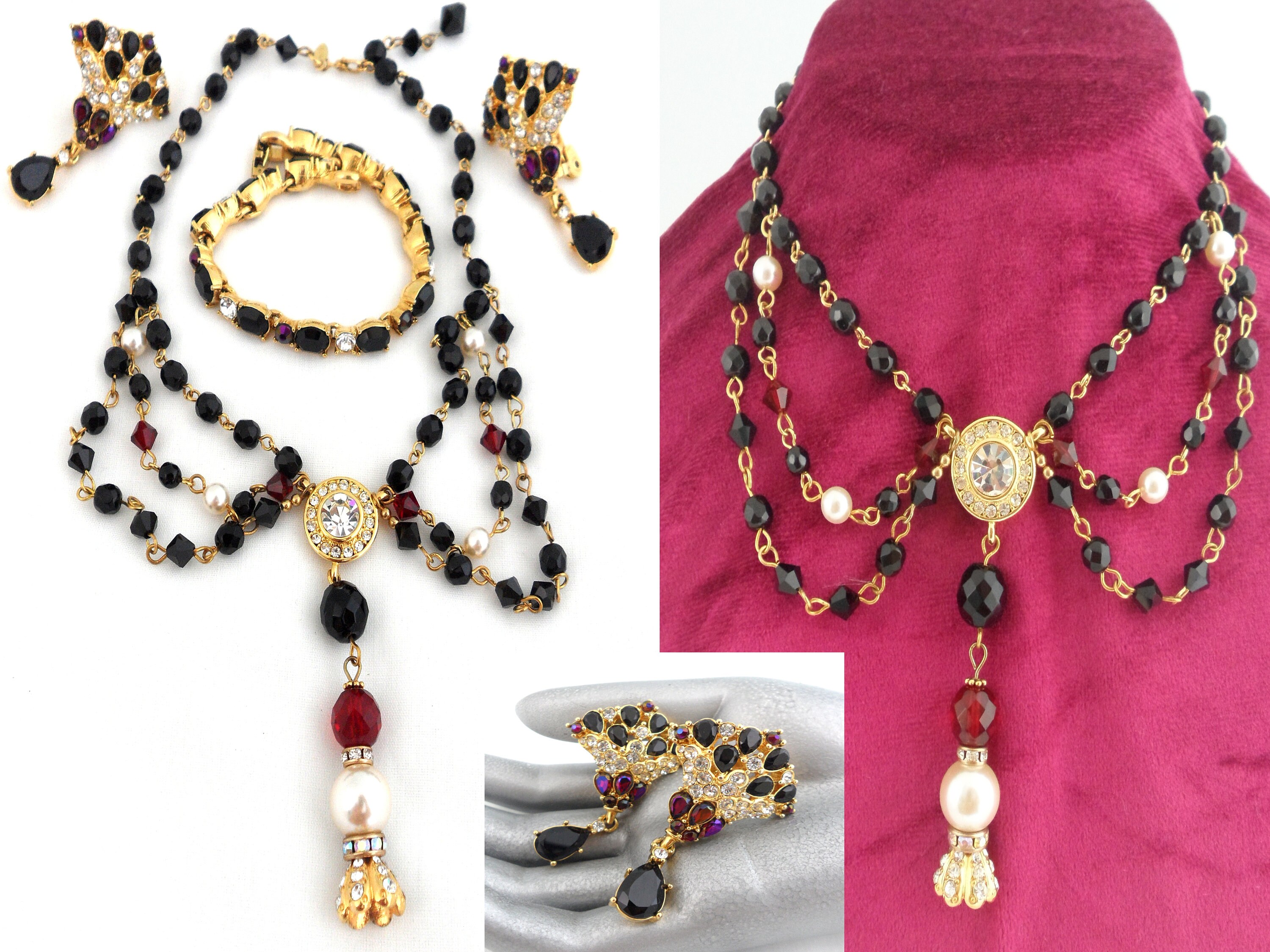 Monet Firmo Rhinestone Parure 2 Art Deco Fan Earrings Etsy Monet Firmo Rhinestone Parure 2 Art Deco Fan Earrings Etsy