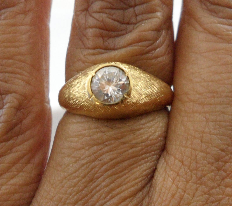 14kt GE ESPO Signed Faux Diamond Ring Florentine Gold Plated Etsy