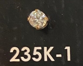 3mm CZ Rose Gold 14KT Gold Earrings