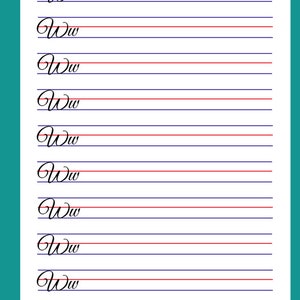 Cursive Alphabet Practice Sheets 26 Pages Digital - Etsy