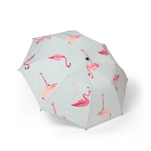 Flamingo Print Umbrella, Compact Rain Gear, Cute Gifts for Her, Summer Accessories, Travel Essentials