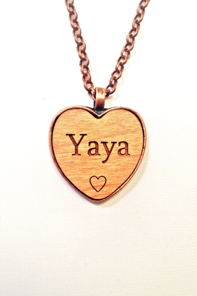 YAYA Wooden Heart Necklace Pendant Yaya's Jewelry Necklace - Etsy