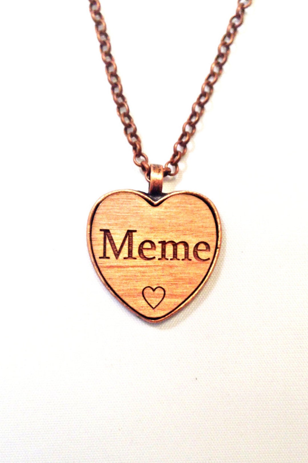 MEME Heart Necklace Pendant Meme's Jewelry Necklace MEME Etsy