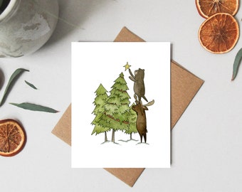 Set of 8 Christmas Cards - Illustrated Holiday Cards - Christmas Gift - Holiday Gift - Card Set Blank Set - Christmas Card Set