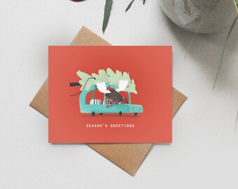 Set of 8 Christmas Cards - Illustrated Holiday Cards - Christmas Gift - Holiday Gift - Card Set Blank Set - Christmas Card Set